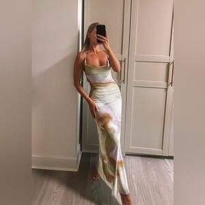 Zara Long printed tulle dress